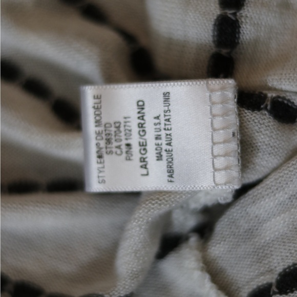 Olivia Moon Cream and Dark Grey striped tshirt - Picture 8 of 9